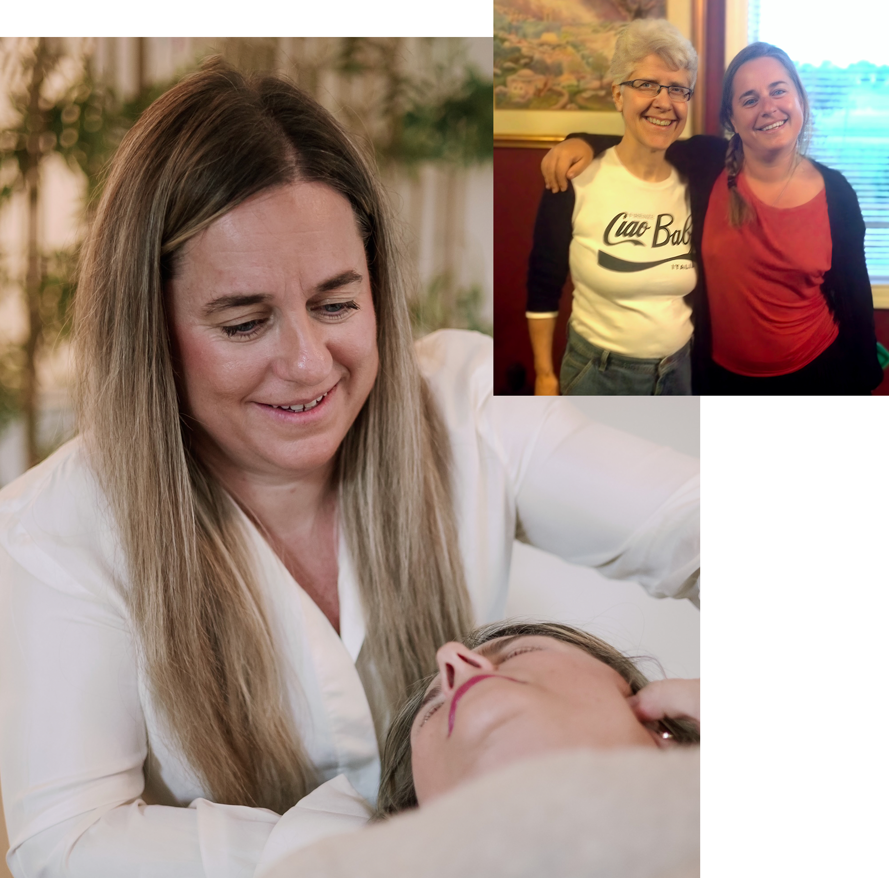 Amaya Alonso, quiropráctica atendiendo a una paciente en consulta